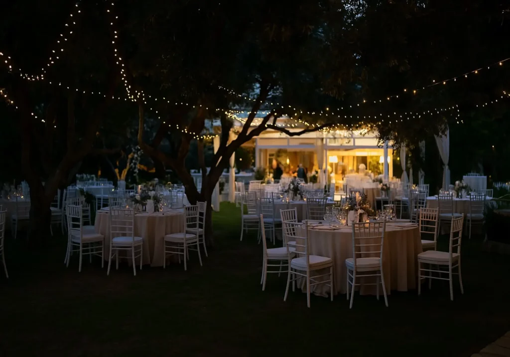 Ο χώρος του ξύλινου deck που περιβάλλει την πισίνα.